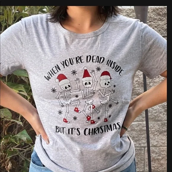 When You are Dead Inside Christmas T-Shirt - Picture 2 of 3